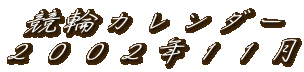 競輪カレンダー
２００２年１１月